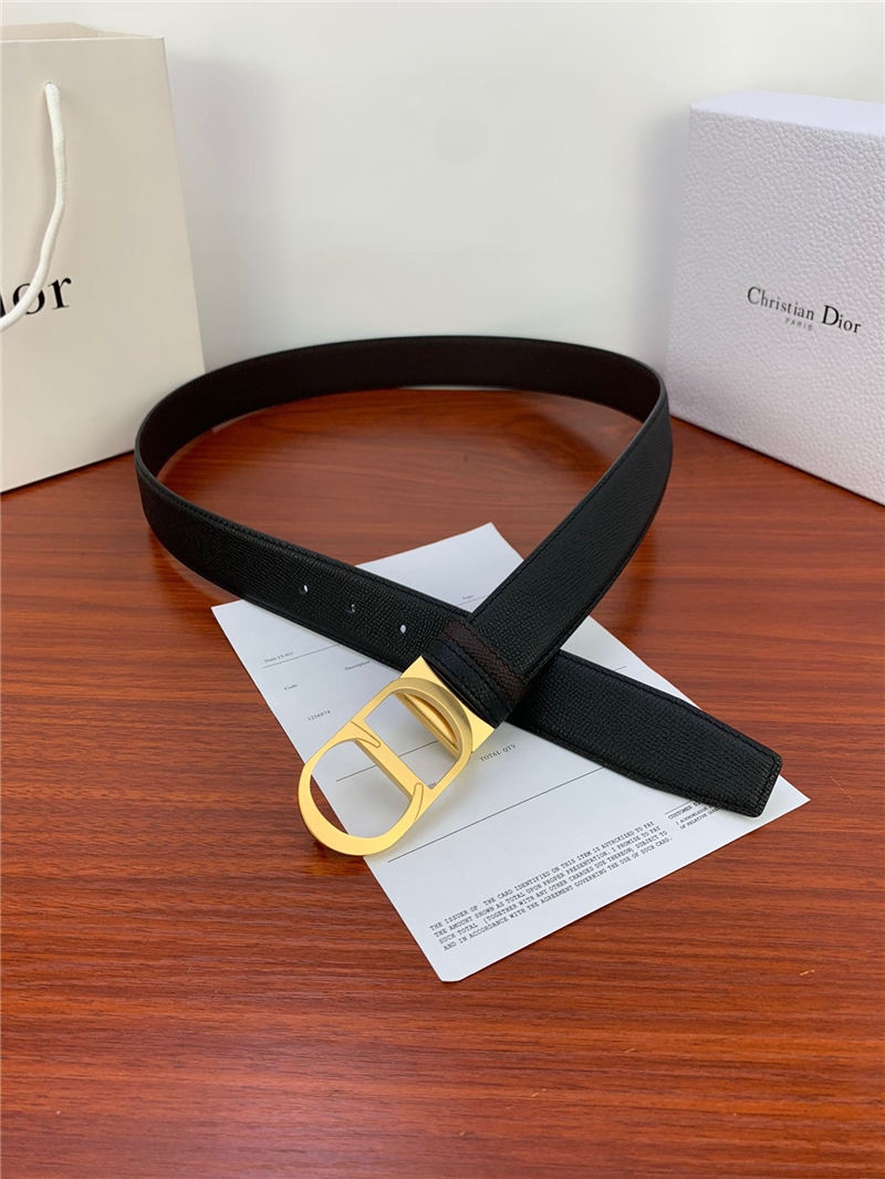 Dior CD BELT 35MM Epsom Calfskin Coffee/Black High