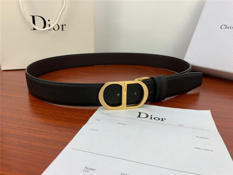 Dior CD BELT 35MM Epsom Calfskin Coffee/Black High