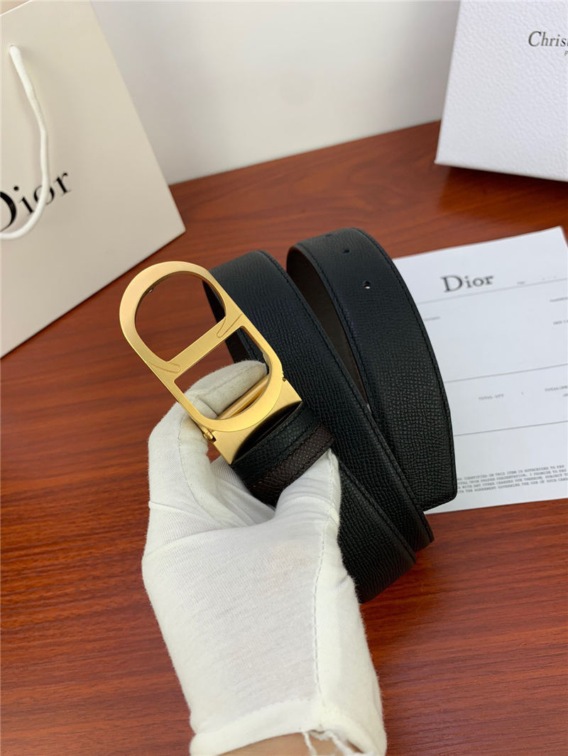 Dior CD BELT 35MM Epsom Calfskin Coffee/Black High