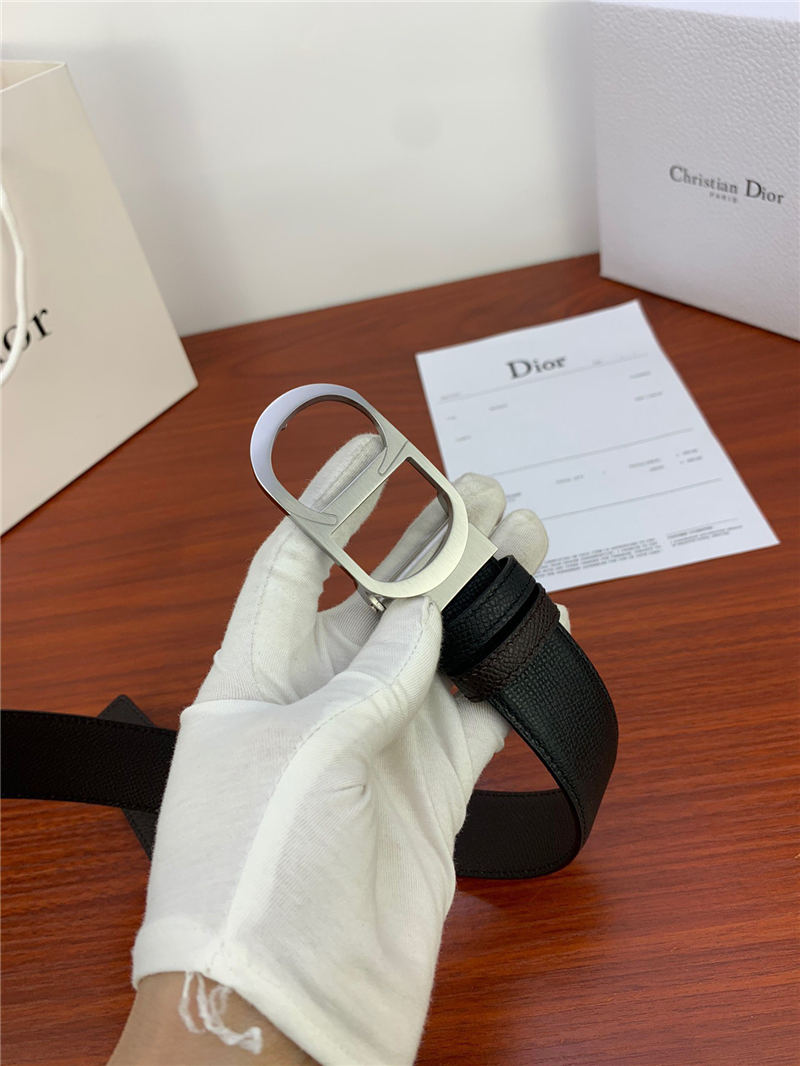 Dior CD BELT 35MM Epsom Calfskin Coffee/Black High