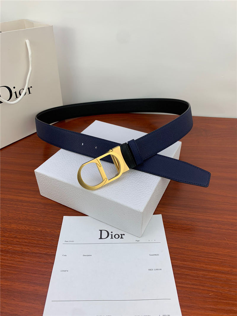 Dior CD BELT 35MM Epsom Calfskin Navy/Black High