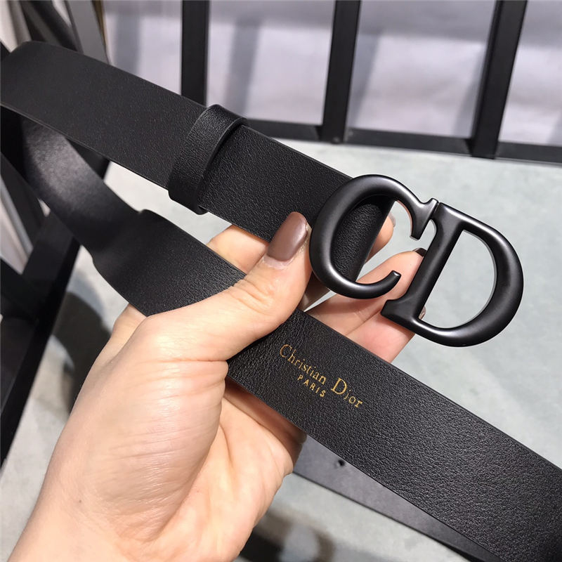 Dior SADDLE BELT 30MM Ultrasmooth Calfskin Black Black High