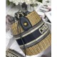 Dior WICKER BUCKET BAG Blue Dior Oblique Jacquard and Natural Wicker High