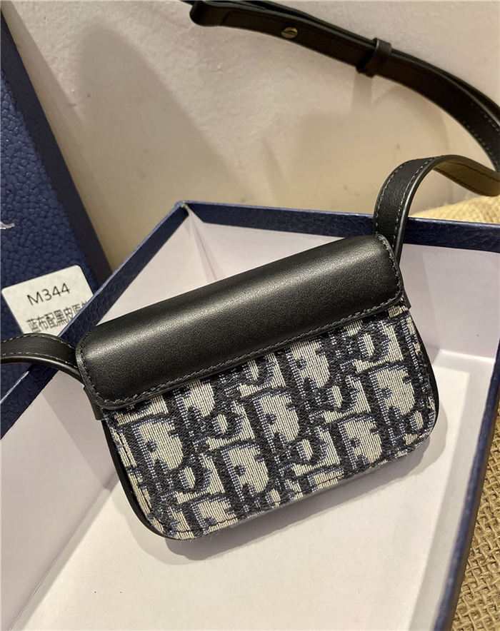 Dior NANO POUCH Beige and Black Dior Oblique Jacquard and Black Smooth Calfskin High