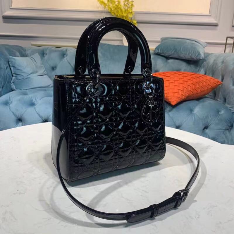 MEDIUM LADY Dior BAG Patent Cannage Calfskin High