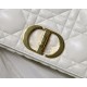 LARGE Dior CARO BAG Quilted Macrocannage Gold Metal Calfskin White High