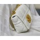 SMALL Dior CARO BAG Quilted Macrocannage Calfskin White Gold Metal High