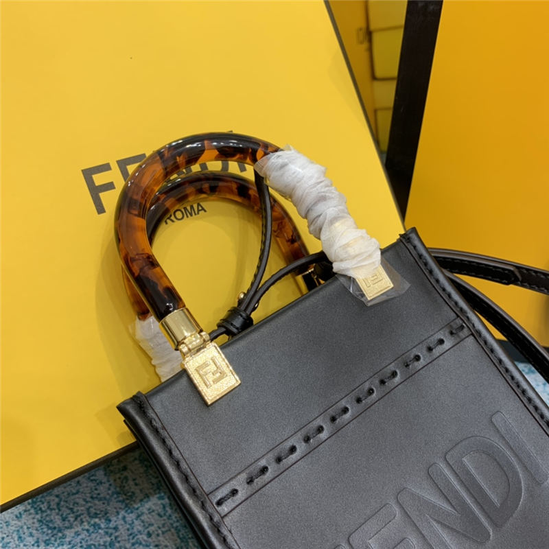 MINI SUNSHINE SHOPPER Leather Mini-bag Black High