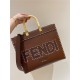 MEDIUM Fendi SUNSHINE Leather Shopper Brown High