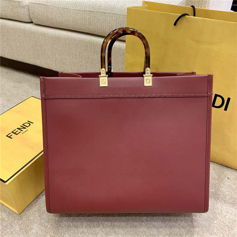 LARGE SUNSHINE SHOPPER leather shopper Burgundy High