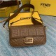 BAGUETTE leather bag Brown High