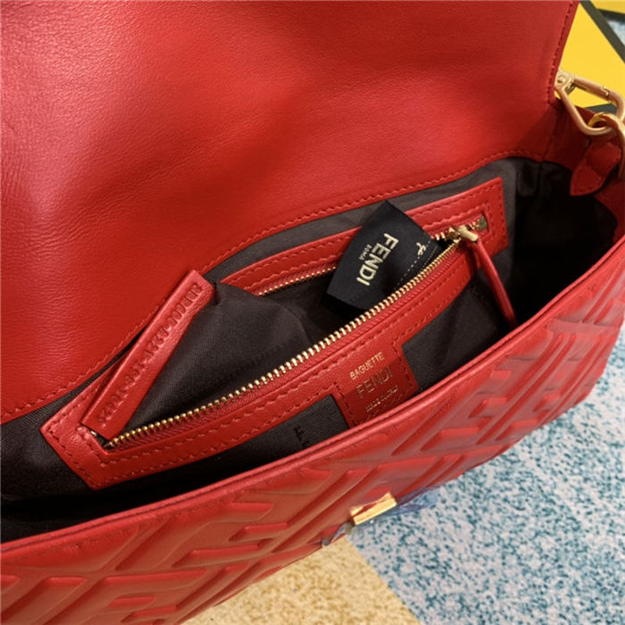 BAGUETTE leather bag Red High