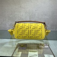 BAGUETTE canvas bag with FF embroidery Yellow High