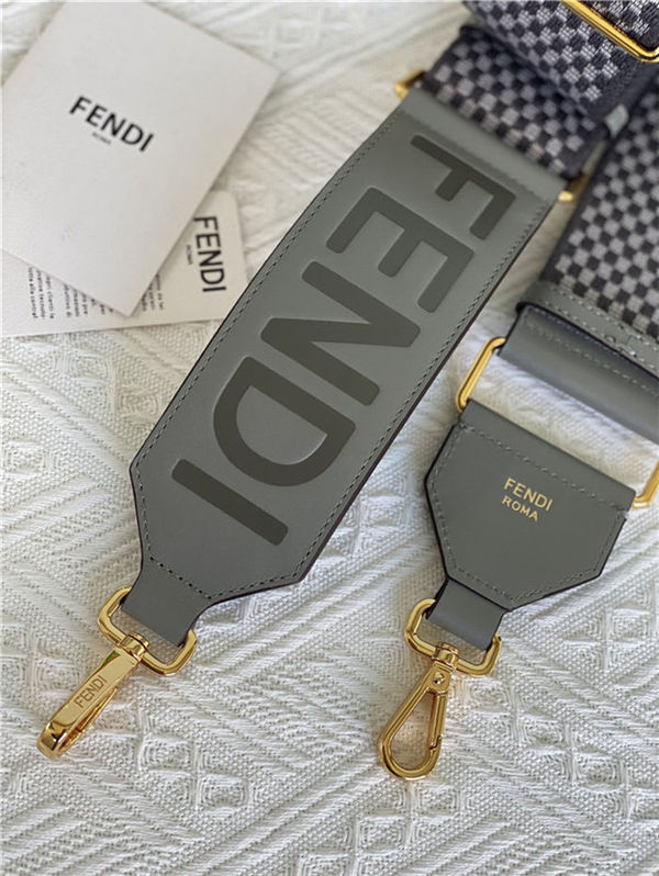 Fendi STRAP YOU check ribbon shoulder strap Grey High