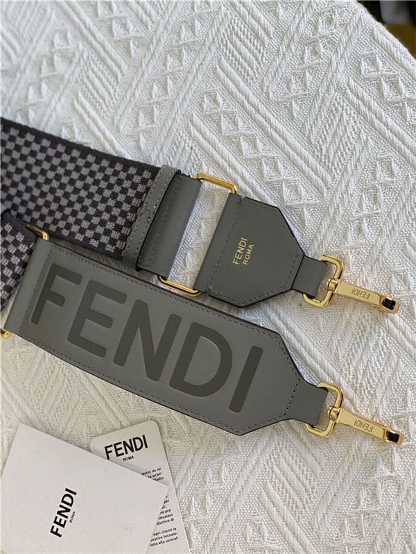 Fendi STRAP YOU check ribbon shoulder strap Grey High