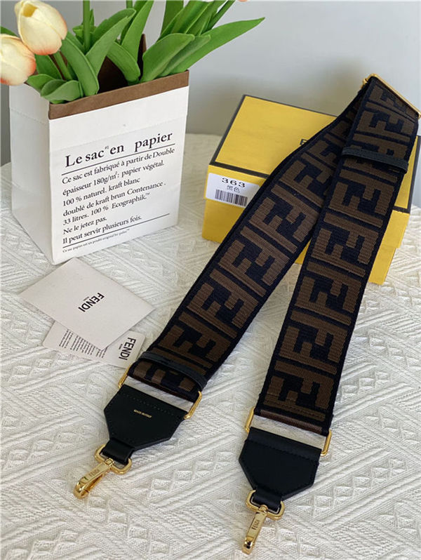 Fendi STRAP YOU ribbon shoulder strap Black High