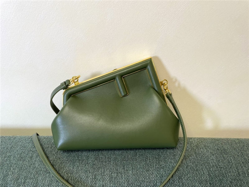 Fendi First Small Leather Bag Dark Green High