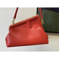 Fendi First Small Leather Bag Orange Red High