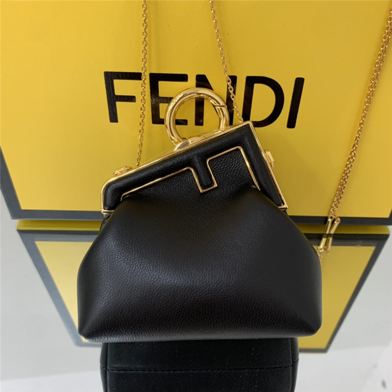 Nano Fendi First Charm Leather Black High