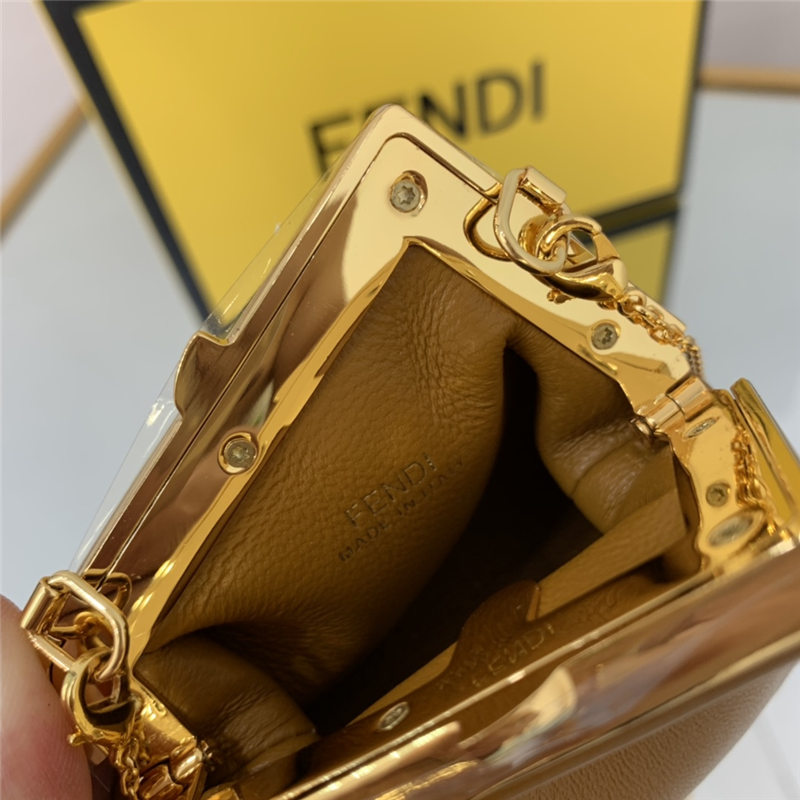 Nano Fendi First Charm Leather Caramel High