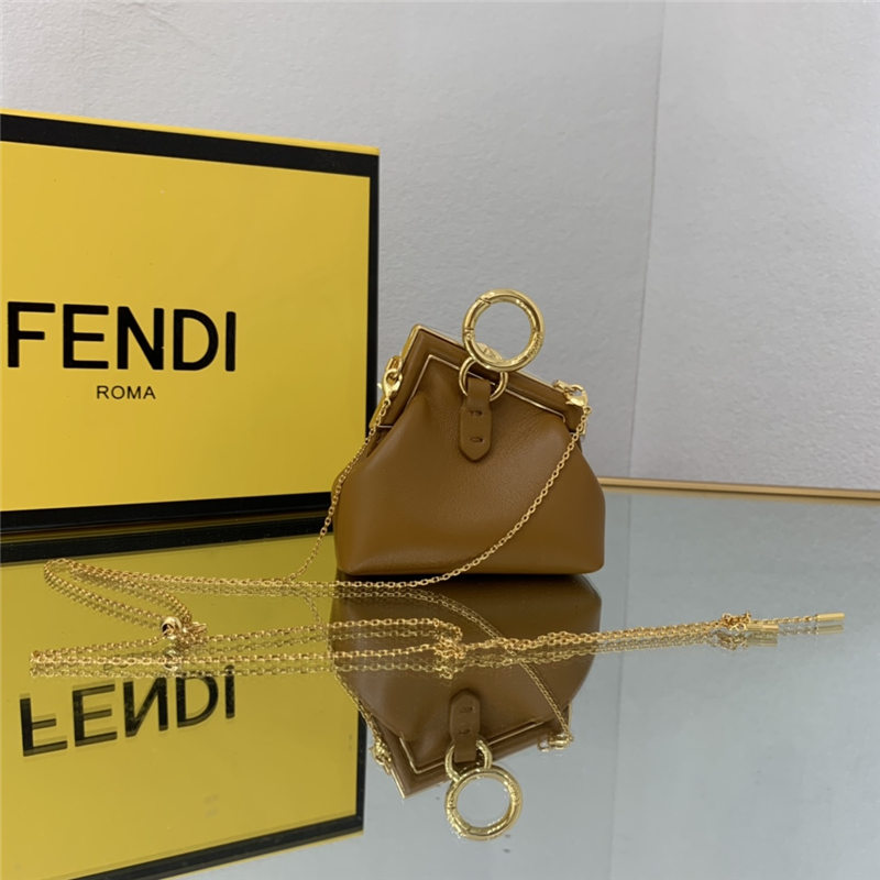 Nano Fendi First Charm Leather Caramel High