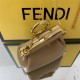 Nano Fendi First Charm Leather Beige High