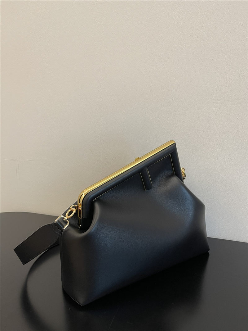 Fendi First Medium Leather Bag Black High