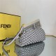 Fendi First Small Braided Leather Bag Grey High