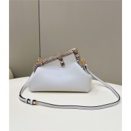 Fendi First Small Leather Bag with exotic details White High