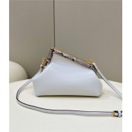 Fendi First Small Leather Bag with exotic details White High