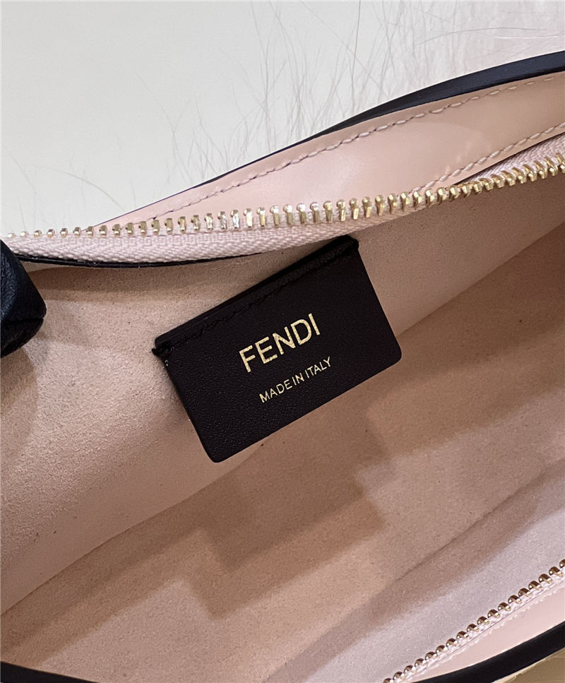 Fendi O’Lock Swing leather and fox fur pouch High