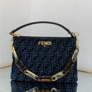 Fendi O’Lock Zipper tapestry fabric bag High