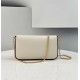 BAGUETTE Chain Leather bag White High