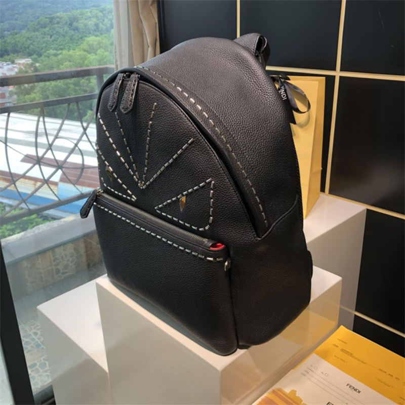 BAG BUGS BACKPACK in Grain Leather Black Strass High