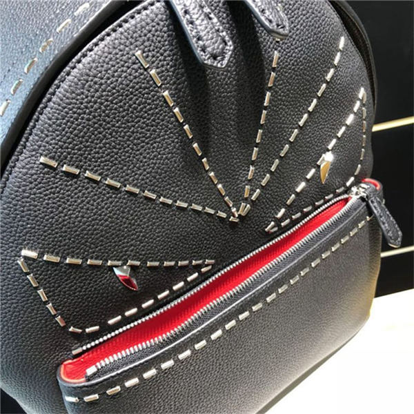 BAG BUGS BACKPACK in Grain Leather Black Strass High