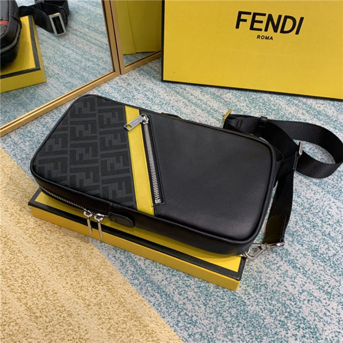 FF BELT BAG pvc and leather one-shoulder backpack Yellow High