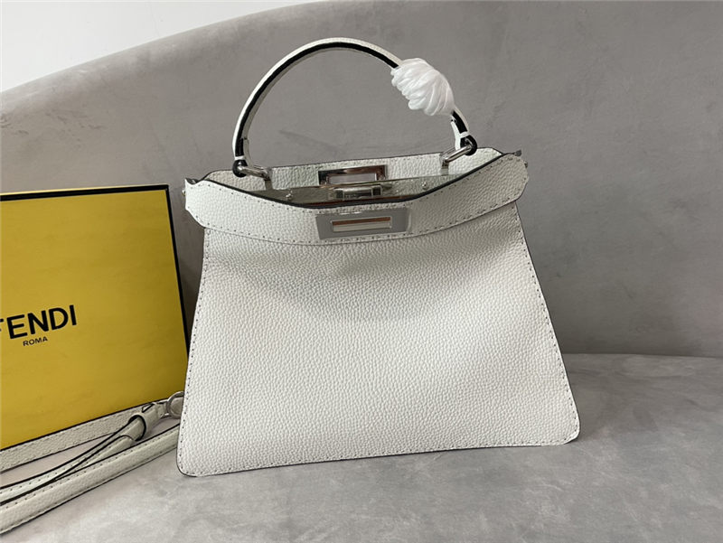 PEEKABOO ISEEU MEDIUM Cuoio Romano leather bag White High