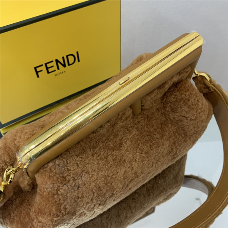 Fendi FIRST MEDIUM sheepskin bag Brown High