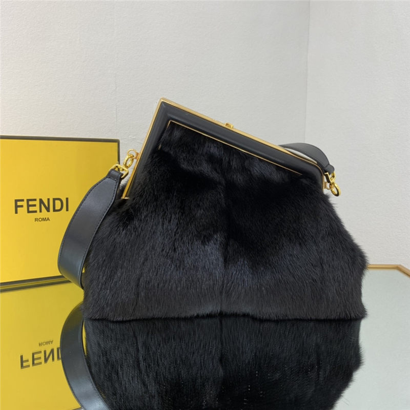 Fendi FIRST MEDIUM mink bag Black High