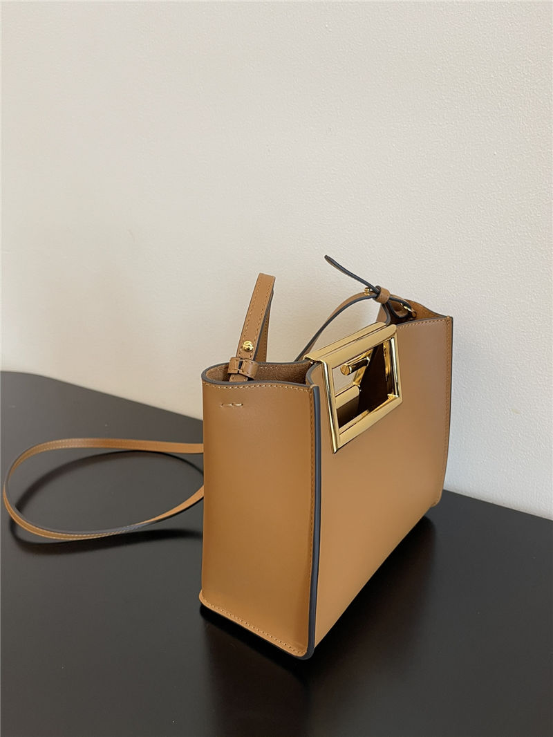 Fendi WAY SMALL leather bag Caramel High