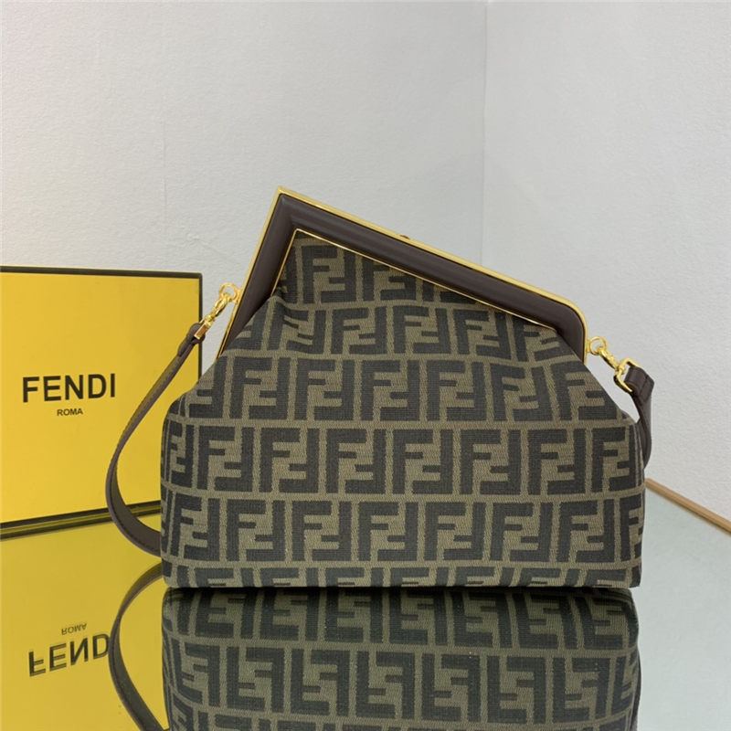 Fendi FIRST MEDIUM Fabric bag Coffee High