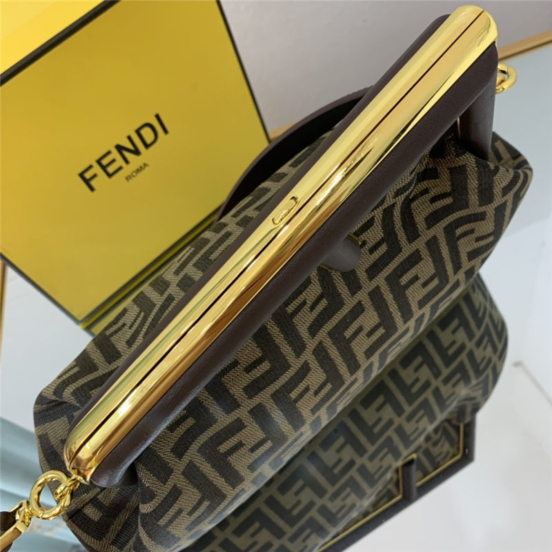 Fendi FIRST MEDIUM Fabric bag Coffee High