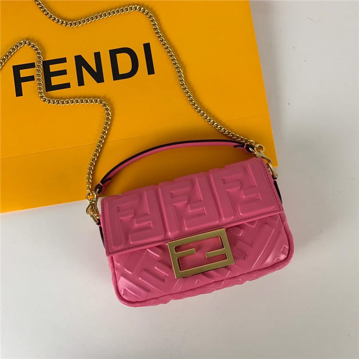 MINI BAGUETTE leather bag pink High