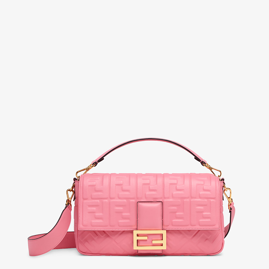 LARGE BAGUETTE leather bag Pink High