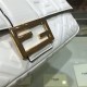 LARGE BAGUETTE leather bag white High