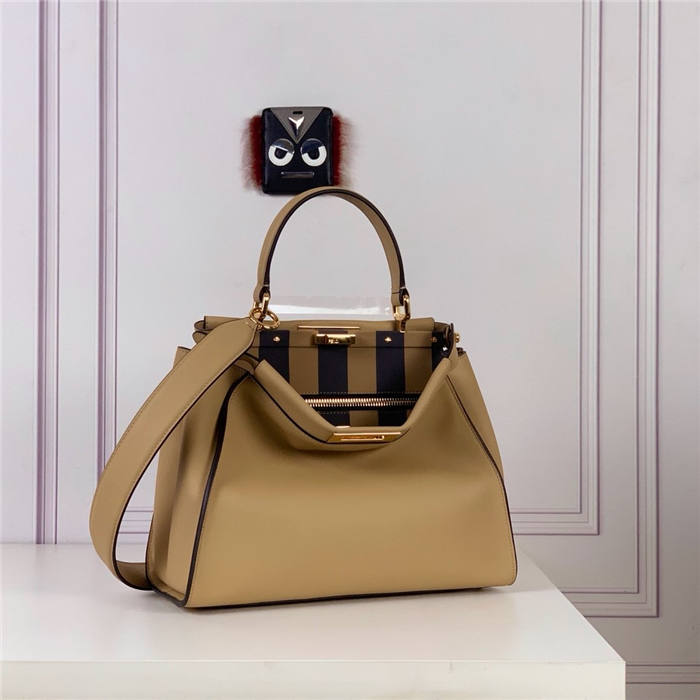 PEEKABOO ICONIC MEDIUM leather bag Brown High