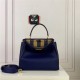 PEEKABOO ICONIC MEDIUM leather bag Navy blue High