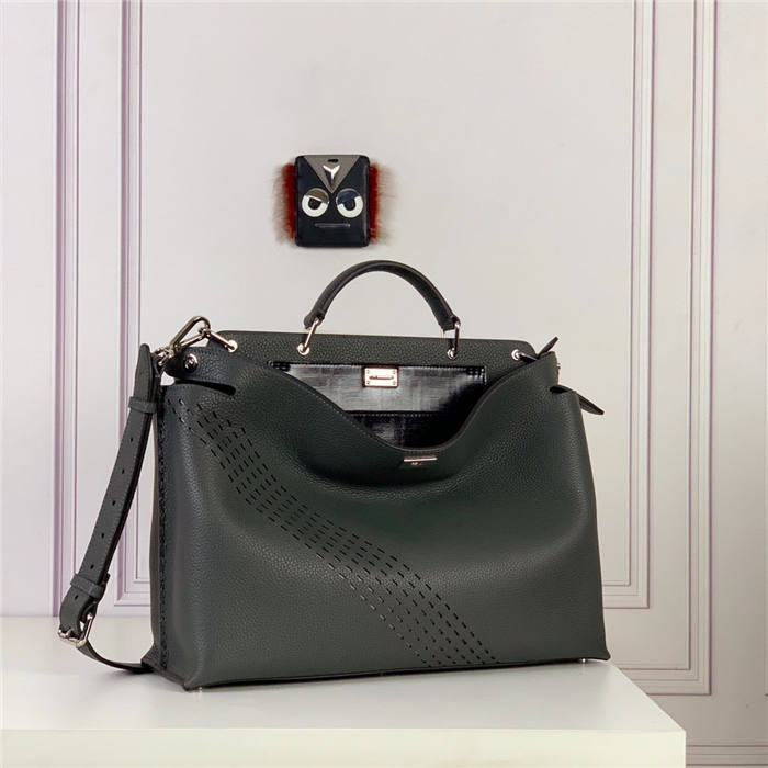 PEEKABOO ICONIC ESSENTIAL calfskin bag Gray High