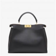 PEEKABOO ICONIC ESSENTIAL leather bag Black and beige High