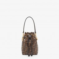 MON TRESOR Brown leather mini-bag High